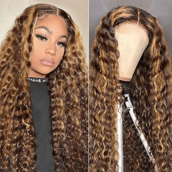 Highlight Romantic Curly 13×4 Lace Frontal Wig Middle Part