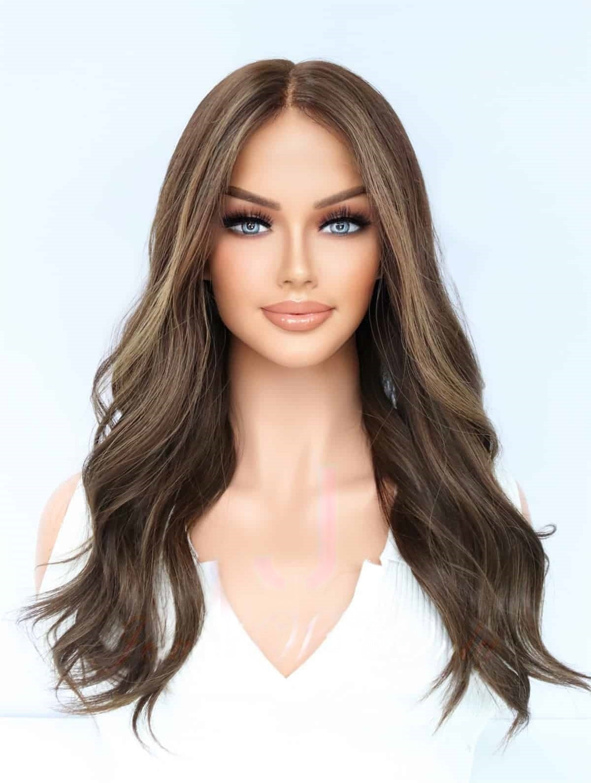 Lace Top Wigs in Coffee Color Luxury Human Hair Wigs & Human Hair Toppers Factory