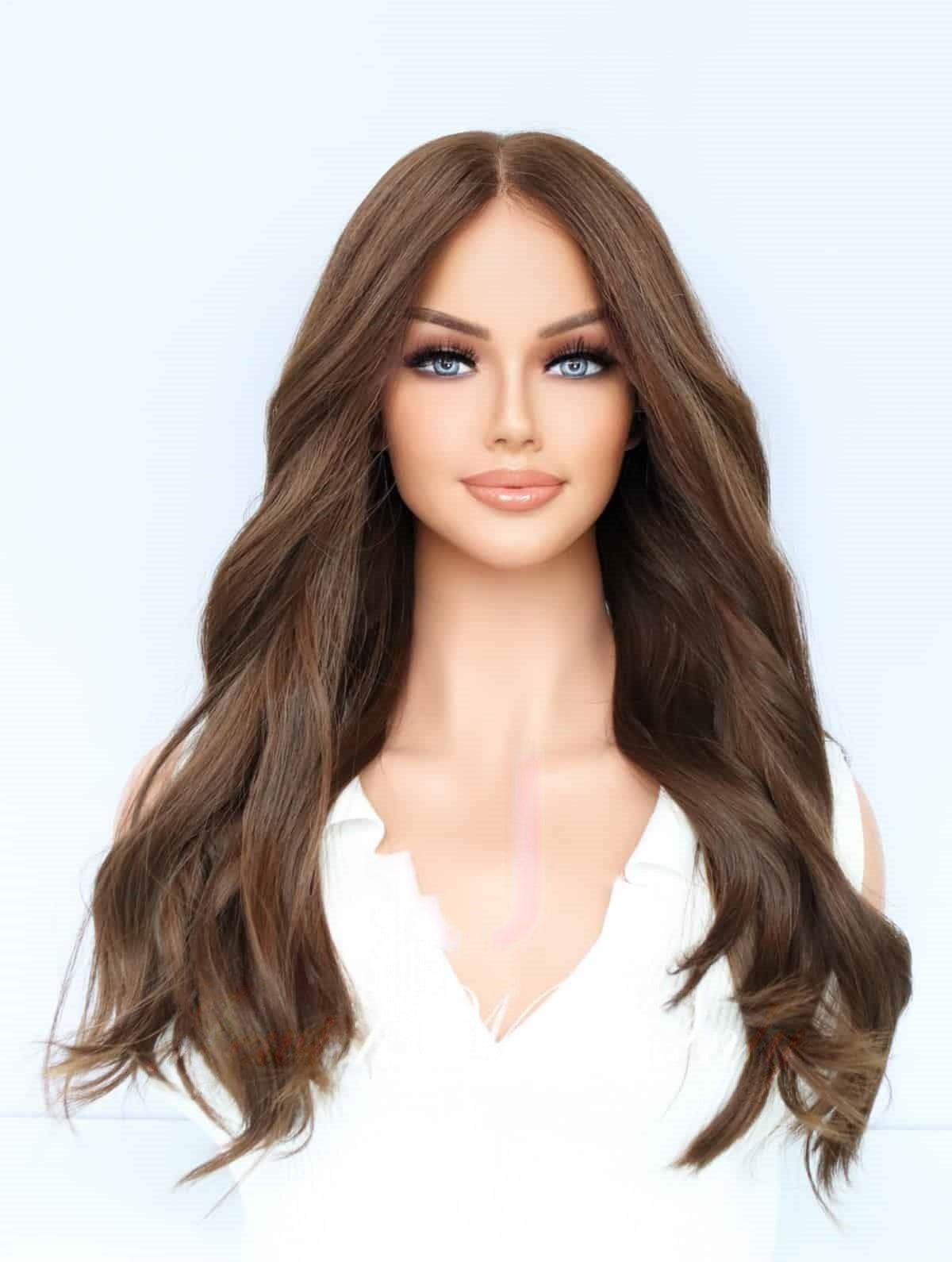 Lace Top Wigs in Rose Color Luxury Human Hair Wigs & Human Hair Toppers Factory