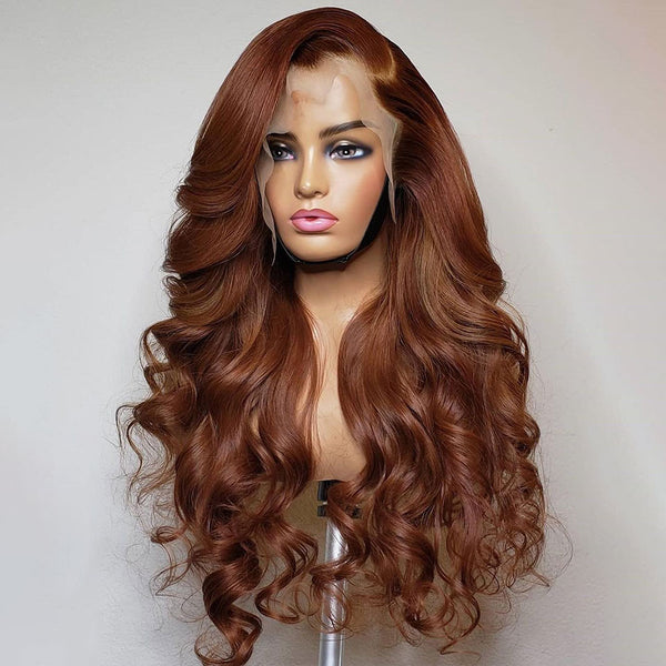 Chocolate Brown Loose Body Wave Virgin Hair Lace Frontal Wig