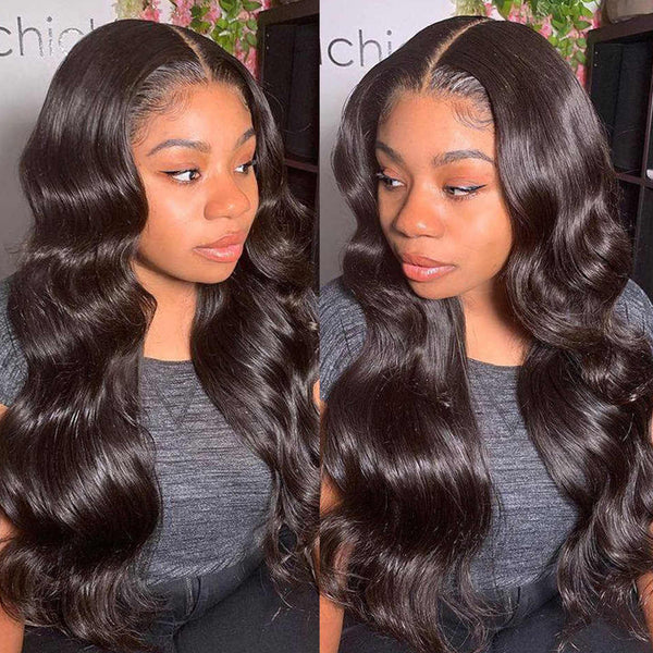 Glueless Bleached Knots Body Wave Lace Frontal Wig