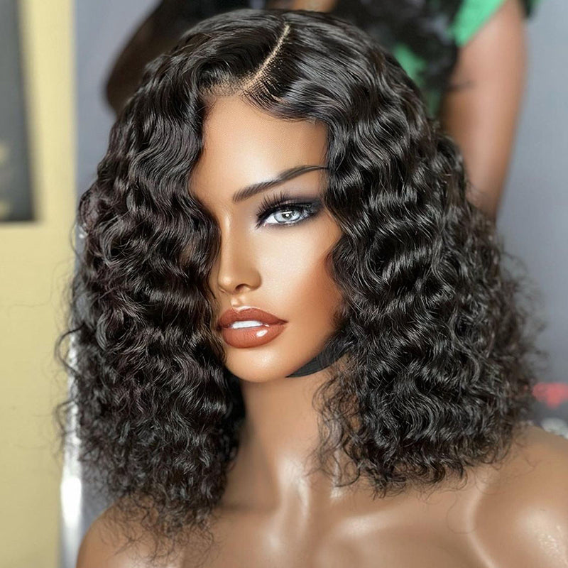 Wet And Wavy Water Wave Bob Lace Front Wig 100% Virgin Hair