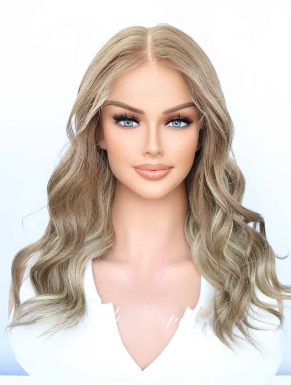 Lace Top Wigs in Pumpkin Color Luxury Human Hair Wigs & Human Hair Toppers Factory