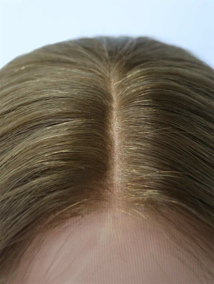 Lace Top Wigs in Amber Color Luxury Human Hair Wigs & Human Hair Toppers Factory