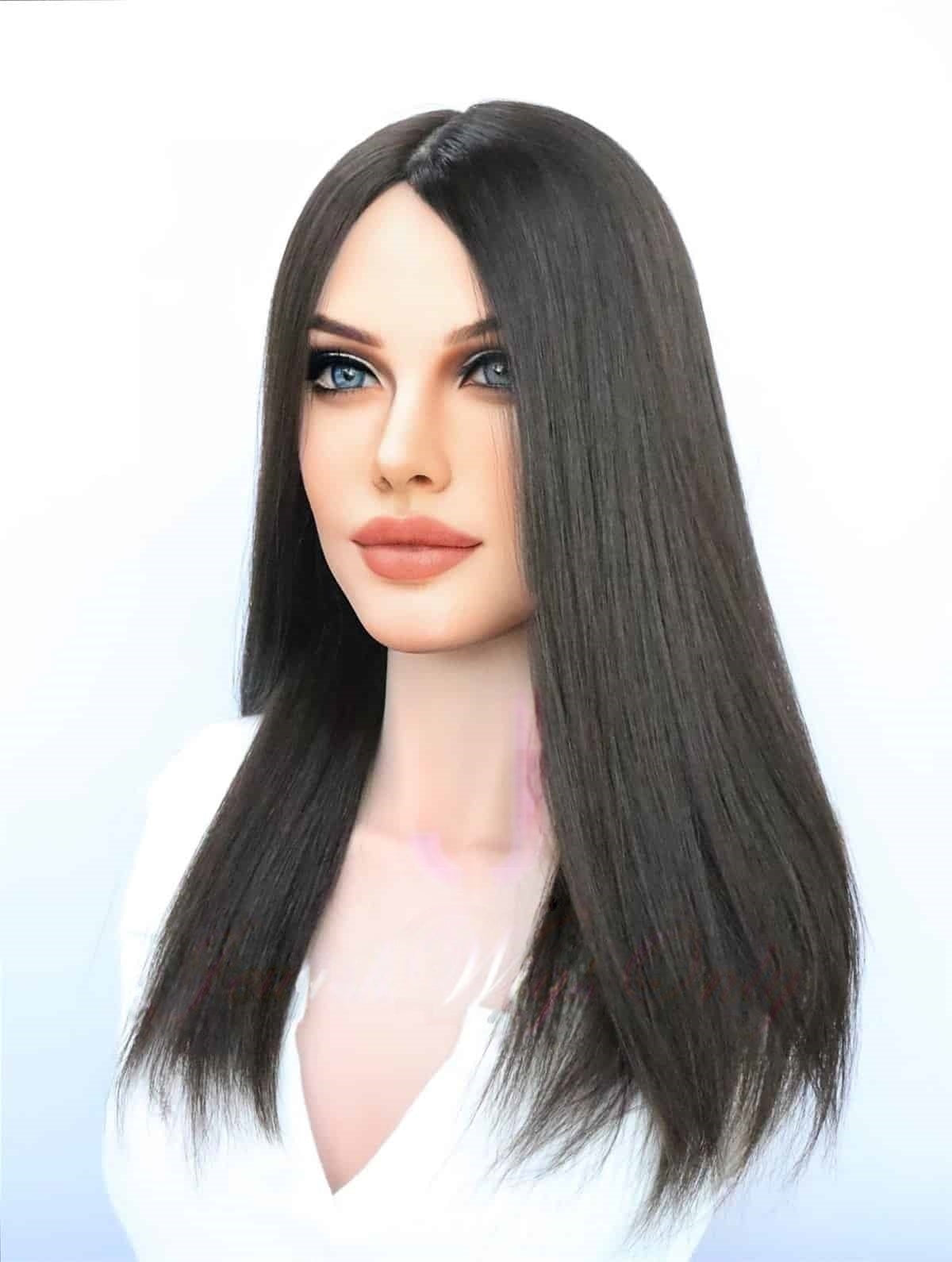 Silk Top Topper in Natural #4 Color Luxury Human Hair Wigs & Human Hair Toppers Factory