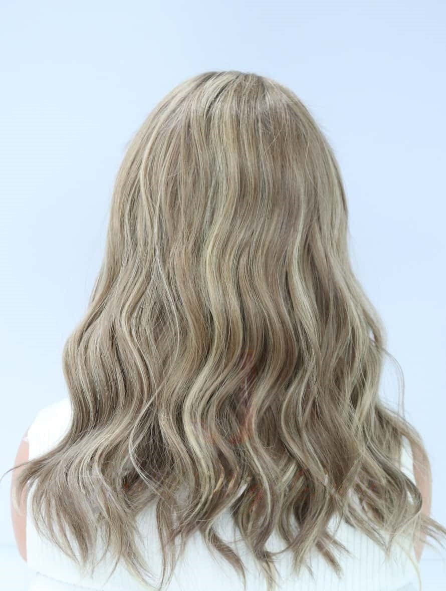 Lace Top Wigs in Coral Color Luxury Human Hair Wigs & Human Hair Toppers Factory