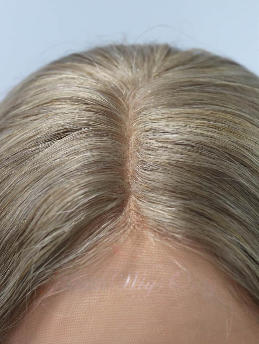 Lace Top Wigs in Coral Color Luxury Human Hair Wigs & Human Hair Toppers Factory