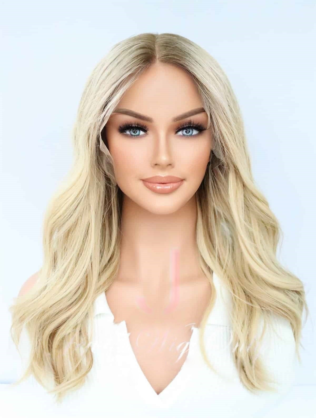 Lace Top Wigs in Custom blonde Color Luxury Human Hair Wigs & Human Hair Toppers Factory