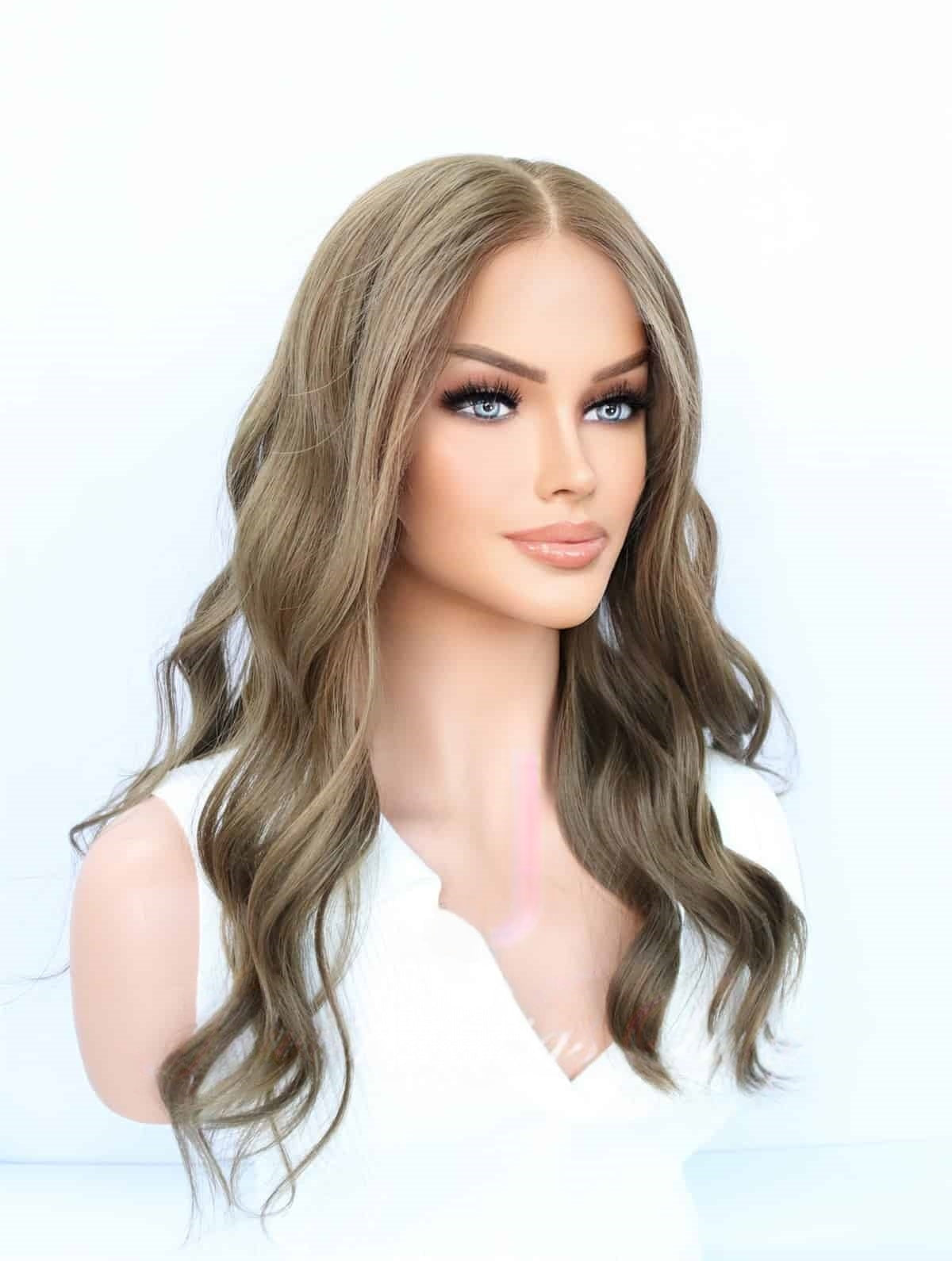 Lace Top Wigs in Amber Color Luxury Human Hair Wigs & Human Hair Toppers Factory
