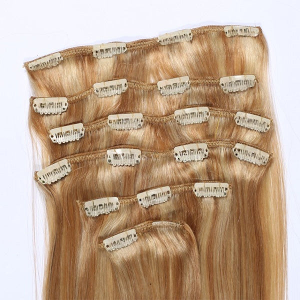 Promotion Remy Clip in Hair Extensions 220gram thick human hair clip in hair