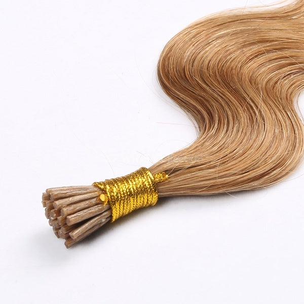 2016 New Fashion Blonde Body Wave Human Hair I Tip Hair Extension