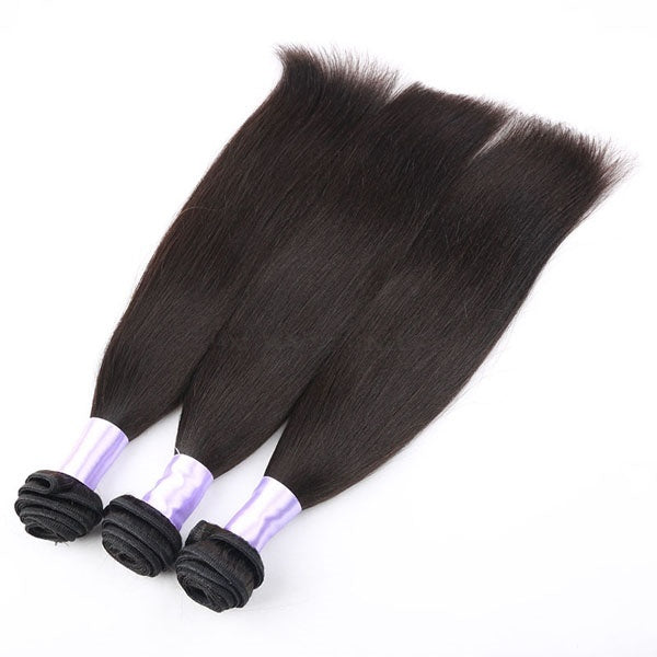 Double drawn 100% virgin remy human hair weaving