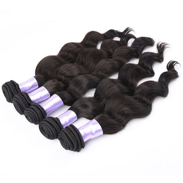 Wholesale unprocessed 5a6a7a grade remy virgin brazilian loose wave single drawn human hair
