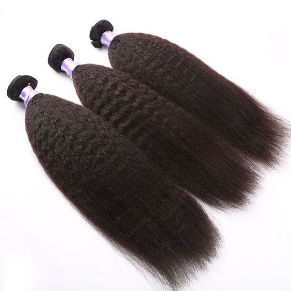 3 bundles 1 set kinky straight 100% brazilian virgin hair Italian yaki hair
