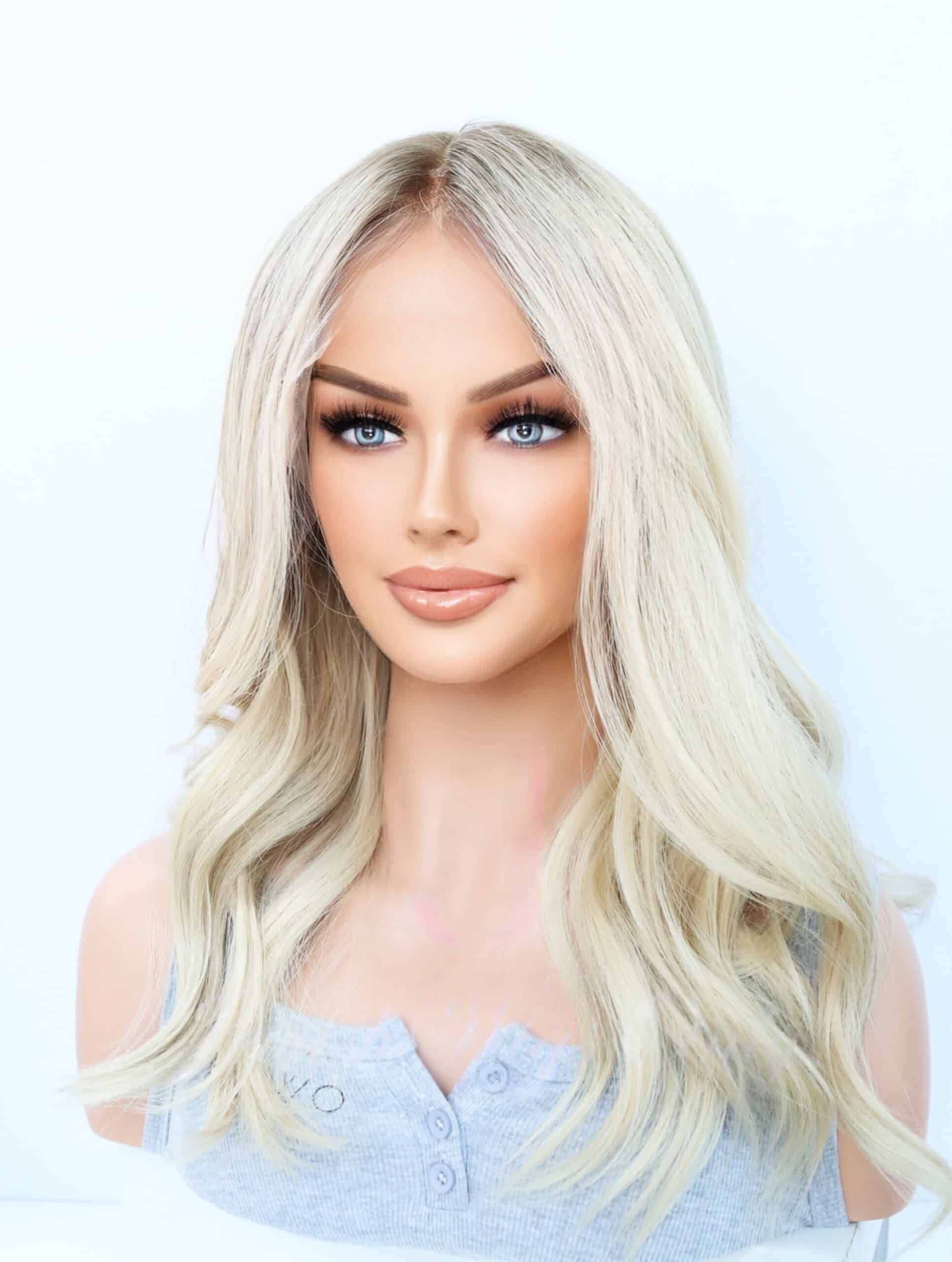 Lace Top Wigs in Pearl Color Luxury Human Hair Wigs & Human Hair Toppers Factory