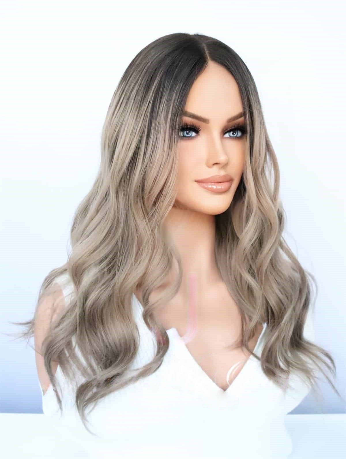 Lace Top Wigs in Ashley Color Luxury Human Hair Wigs & Human Hair Toppers Factory