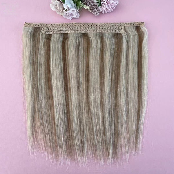 Smooth brown with highlight natural straight flip in hair extensions