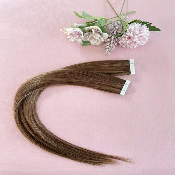Hot sale stunning Straight 100% human hair Tape Hair Extensions