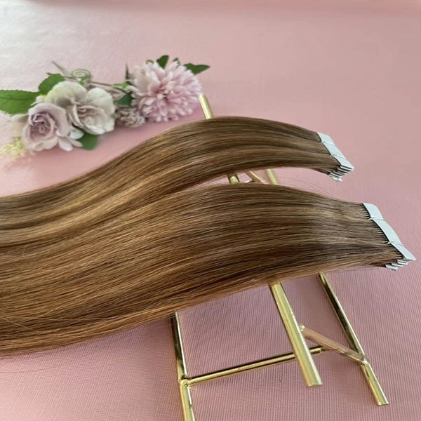 Hot sale stunning Straight 100% human hair Tape Hair Extensions