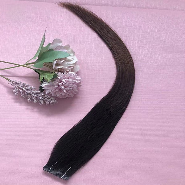 Ombre dark color Straight 100% human hair Tape Hair Extensions