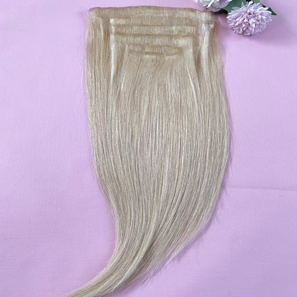 Top Quality light color 100% human hair clip in hair extension