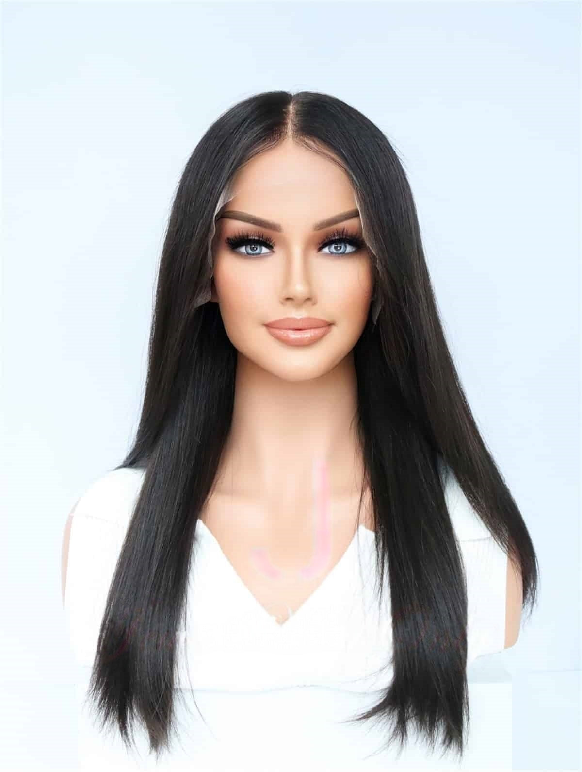 Lace Top Wigs in Natural #2 Color Luxury Human Hair Wigs & Human Hair Toppers Factory