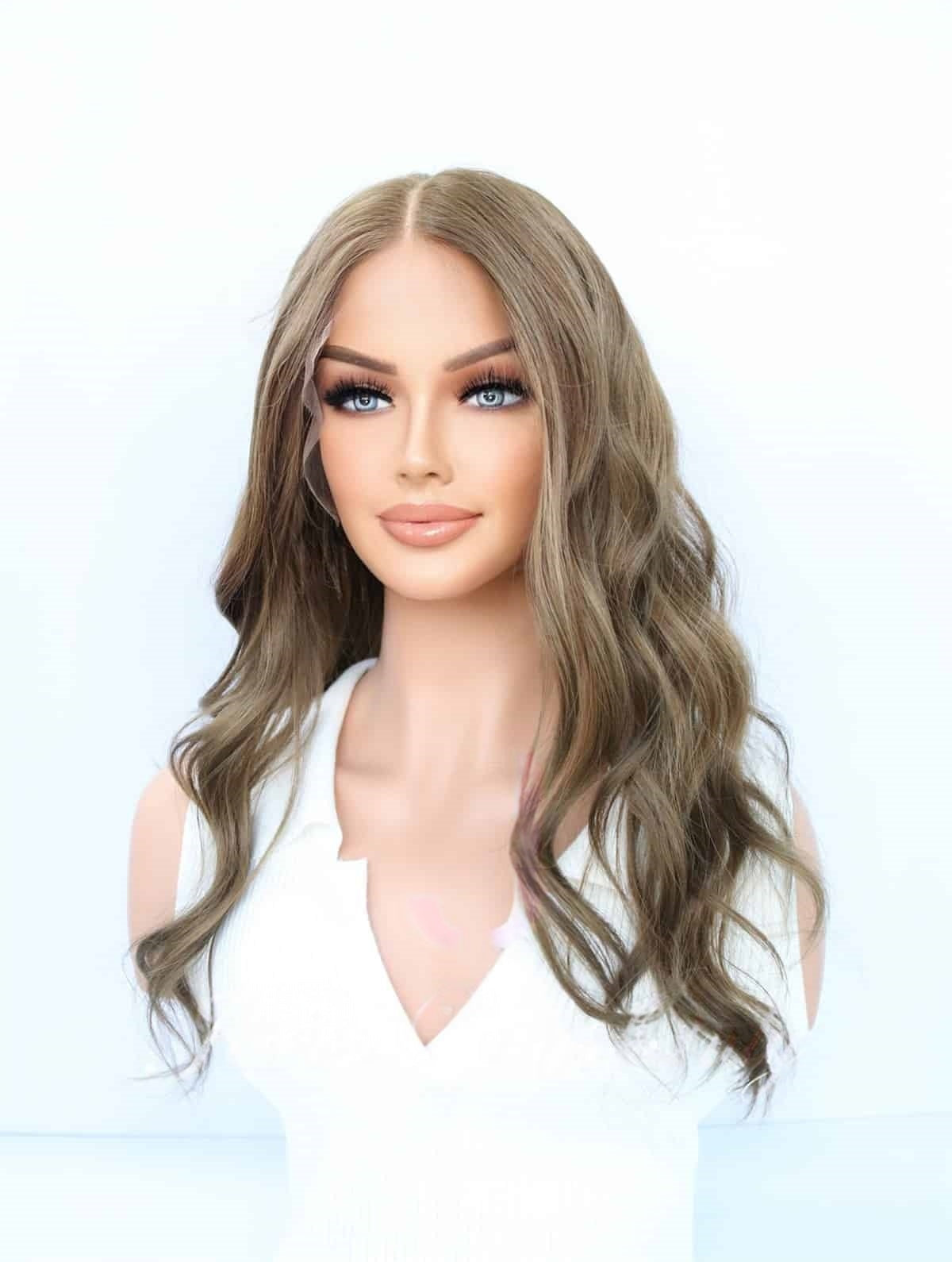 Lace Top Wigs in Amber Color Luxury Human Hair Wigs & Human Hair Toppers Factory