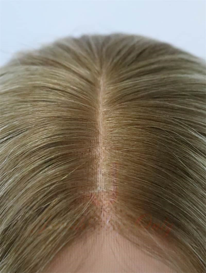 Lace Top Wigs in Lvory Color 2 Luxury Human Hair Wigs & Human Hair Toppers Factory