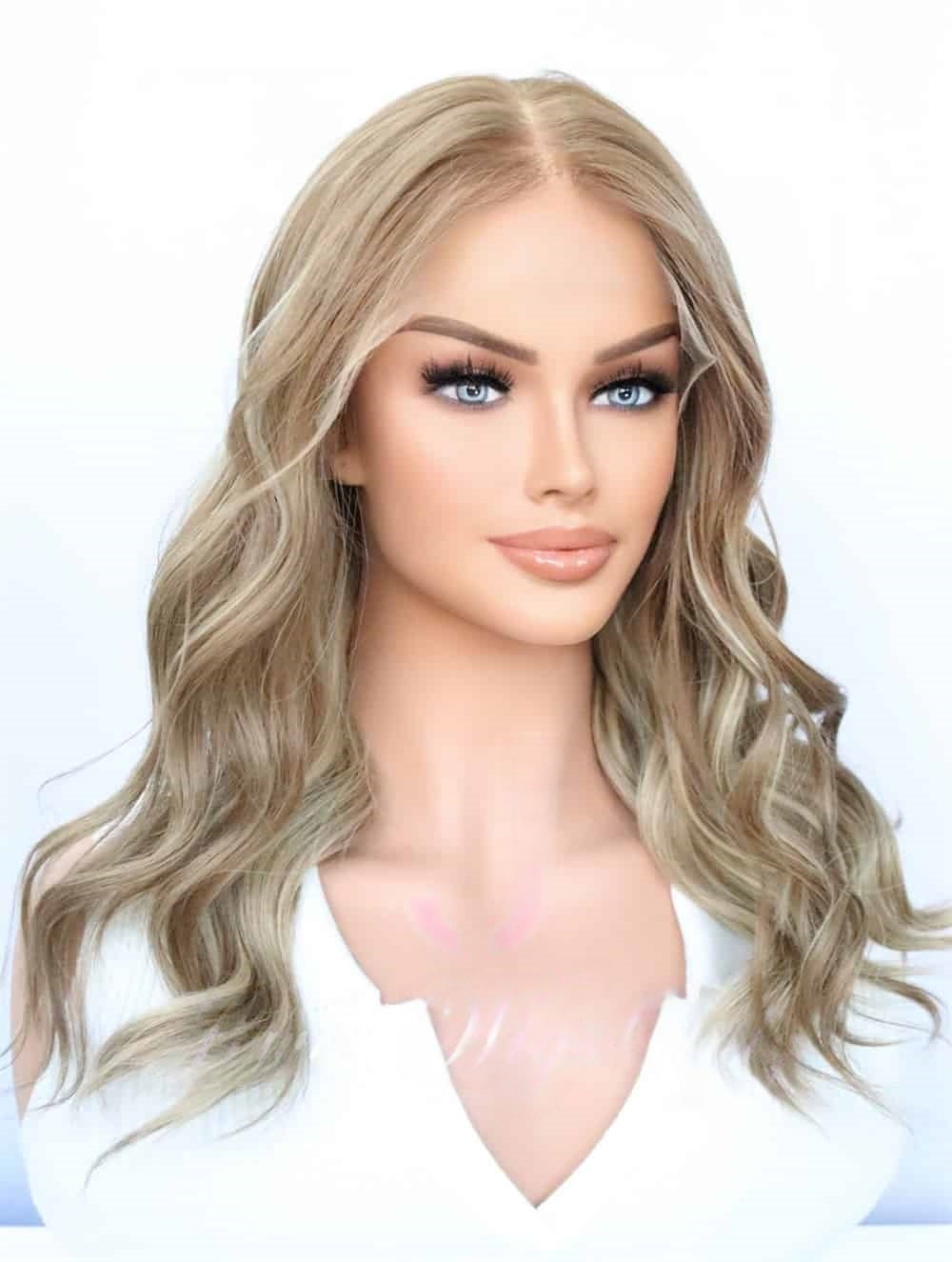 Lace Top Wigs in Pumpkin Color Luxury Human Hair Wigs & Human Hair Toppers Factory