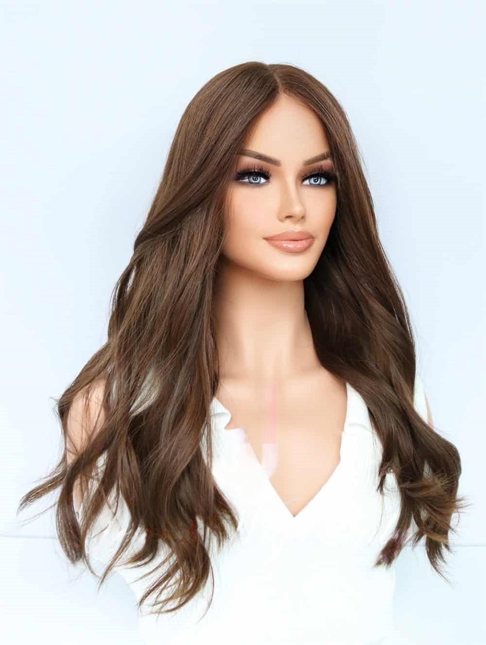 Lace Top Wigs in Rose Color Luxury Human Hair Wigs & Human Hair Toppers Factory
