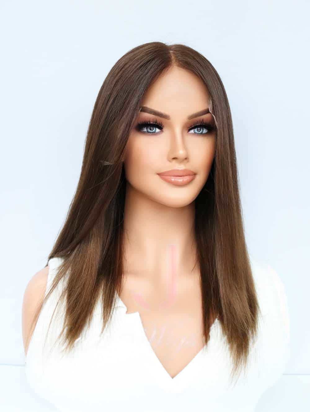 Lace Top Wigs in Coco Color Luxury Human Hair Wigs & Human Hair Toppers Factory