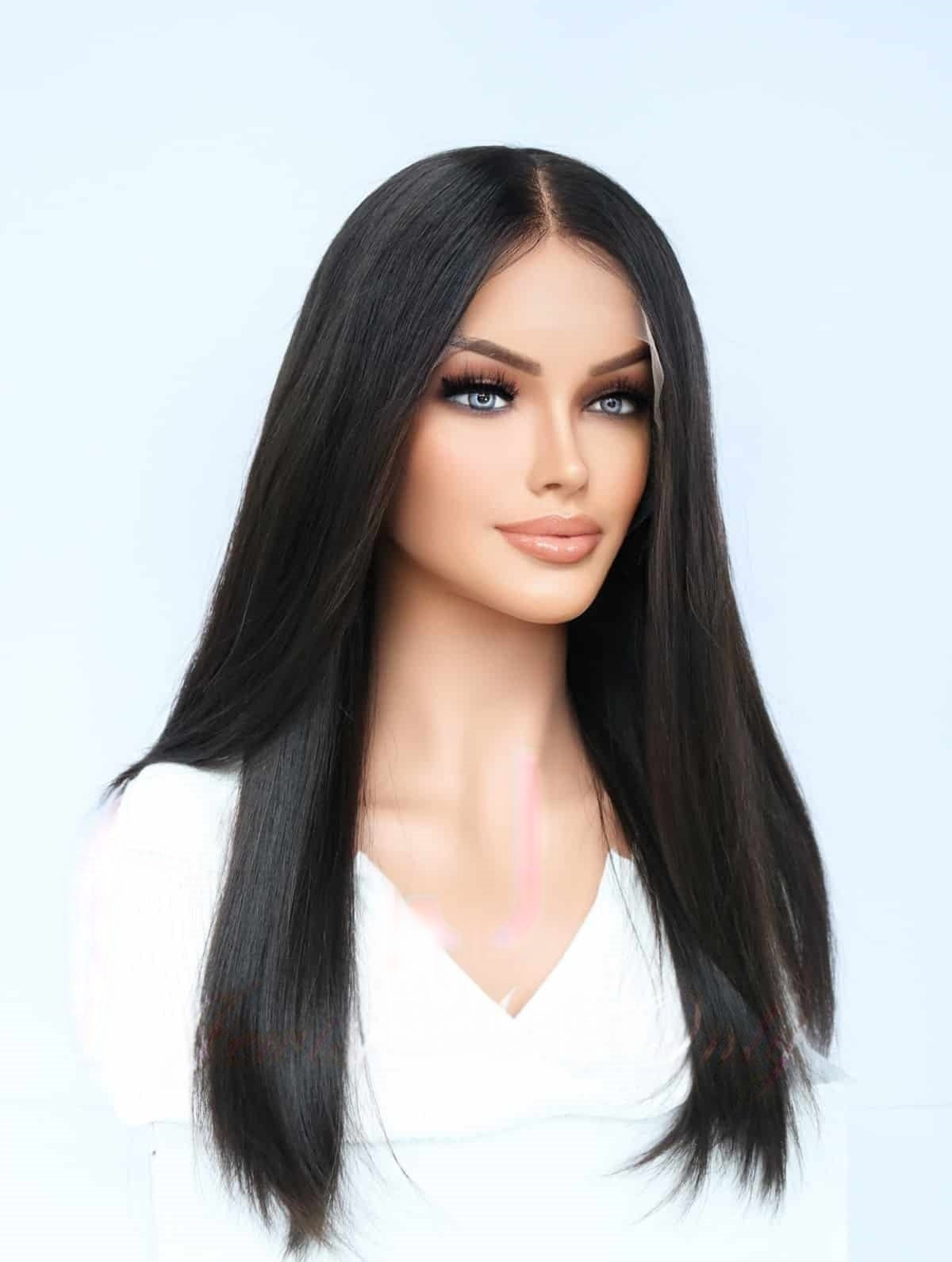 Lace Top Wigs in Natural #2 Color Luxury Human Hair Wigs & Human Hair Toppers Factory