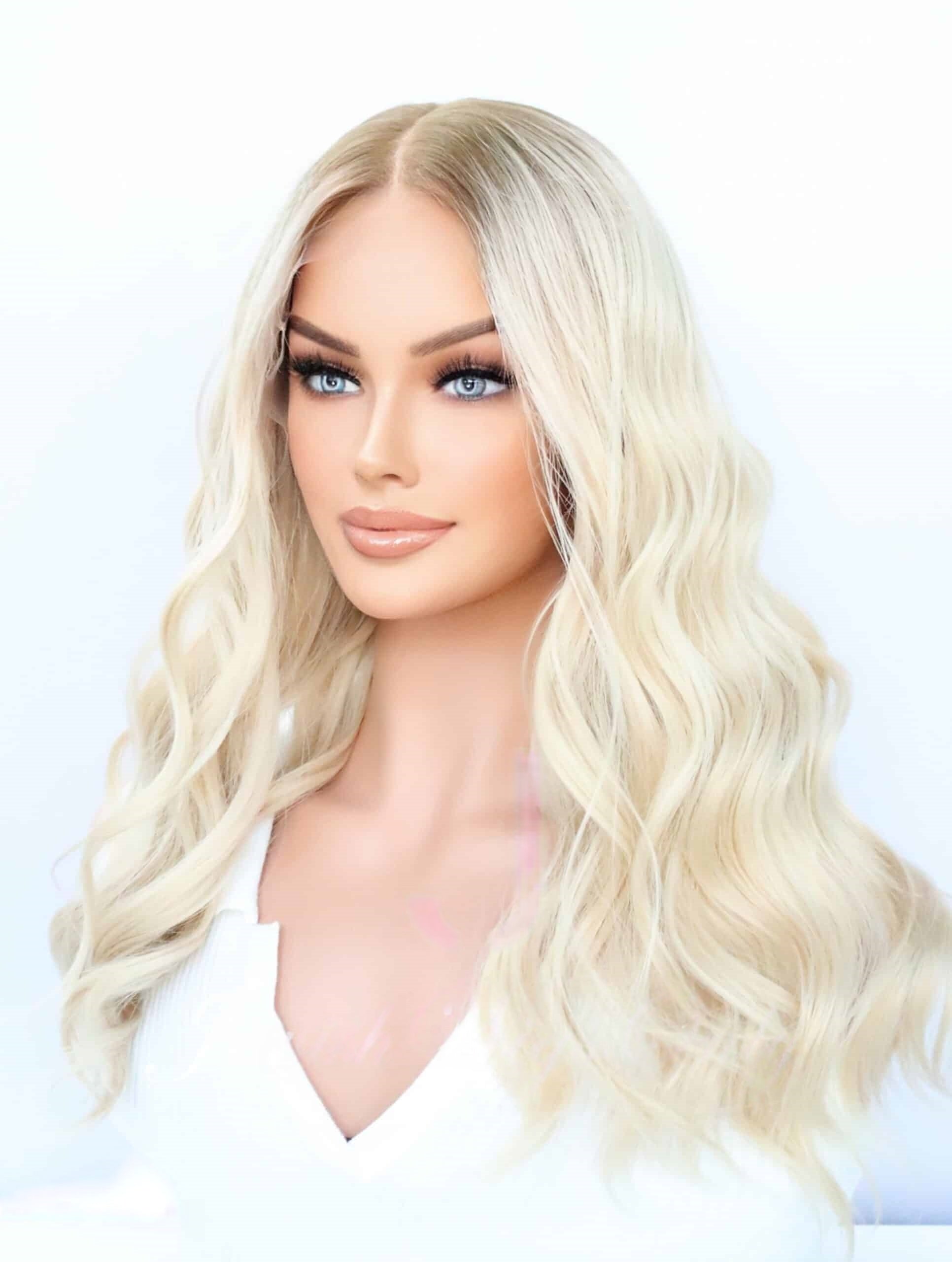 Lace Top Wigs in Lvory Color 2 Luxury Human Hair Wigs & Human Hair Toppers Factory