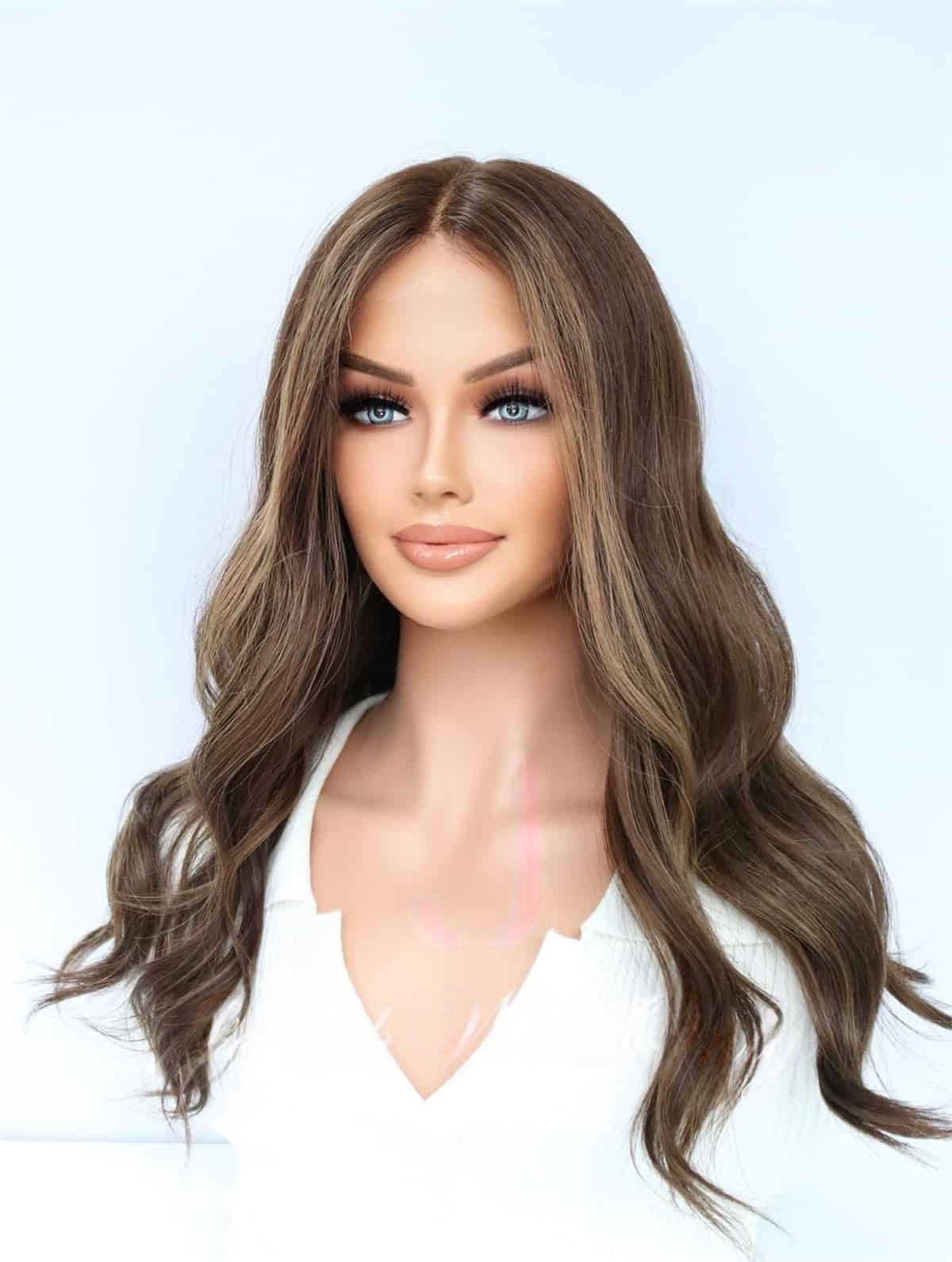 Lace Top Wigs in Coffee Color Luxury Human Hair Wigs & Human Hair Toppers Factory