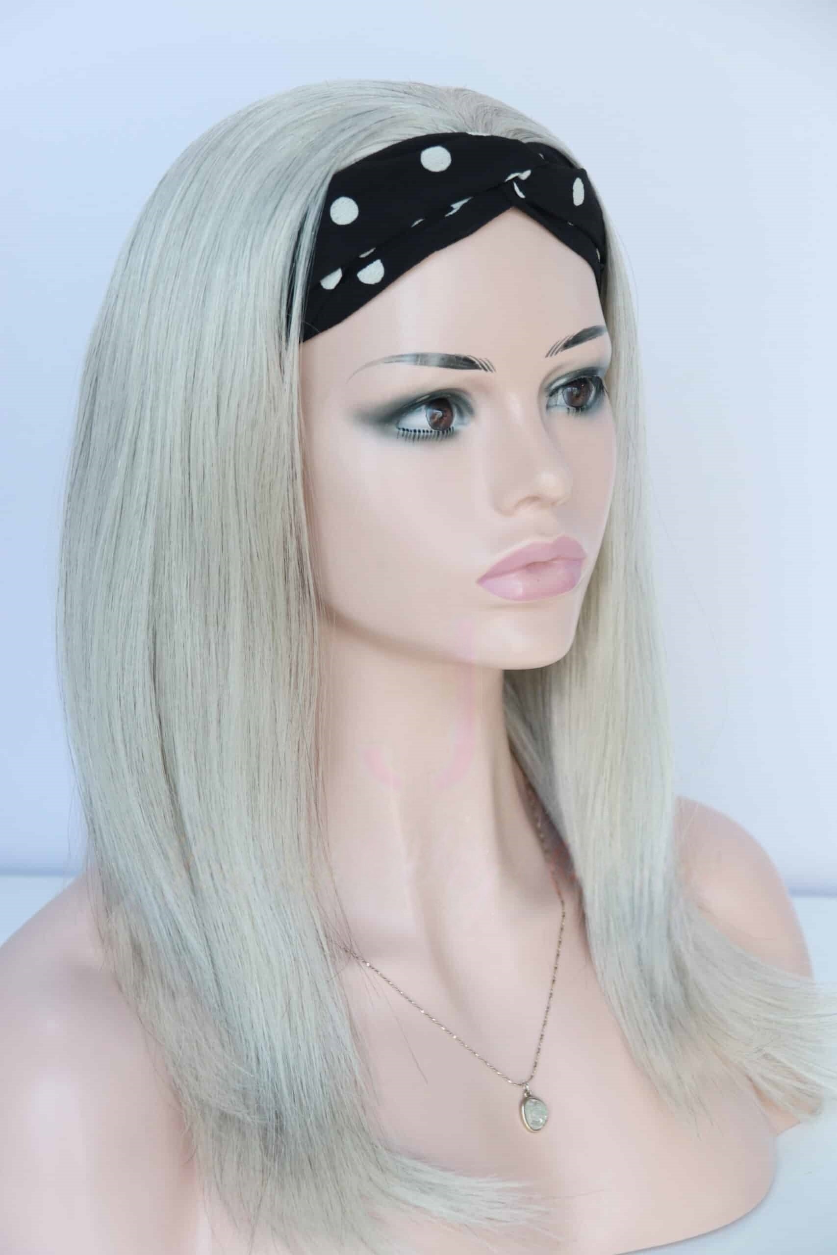 Band Fall in Silver Color Luxury Human Hair Wigs & Human Hair Toppers Factory