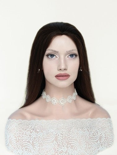 Machine Toppers in Natural #4 Color Luxury Human Hair Wigs & Human Hair Toppers Factory