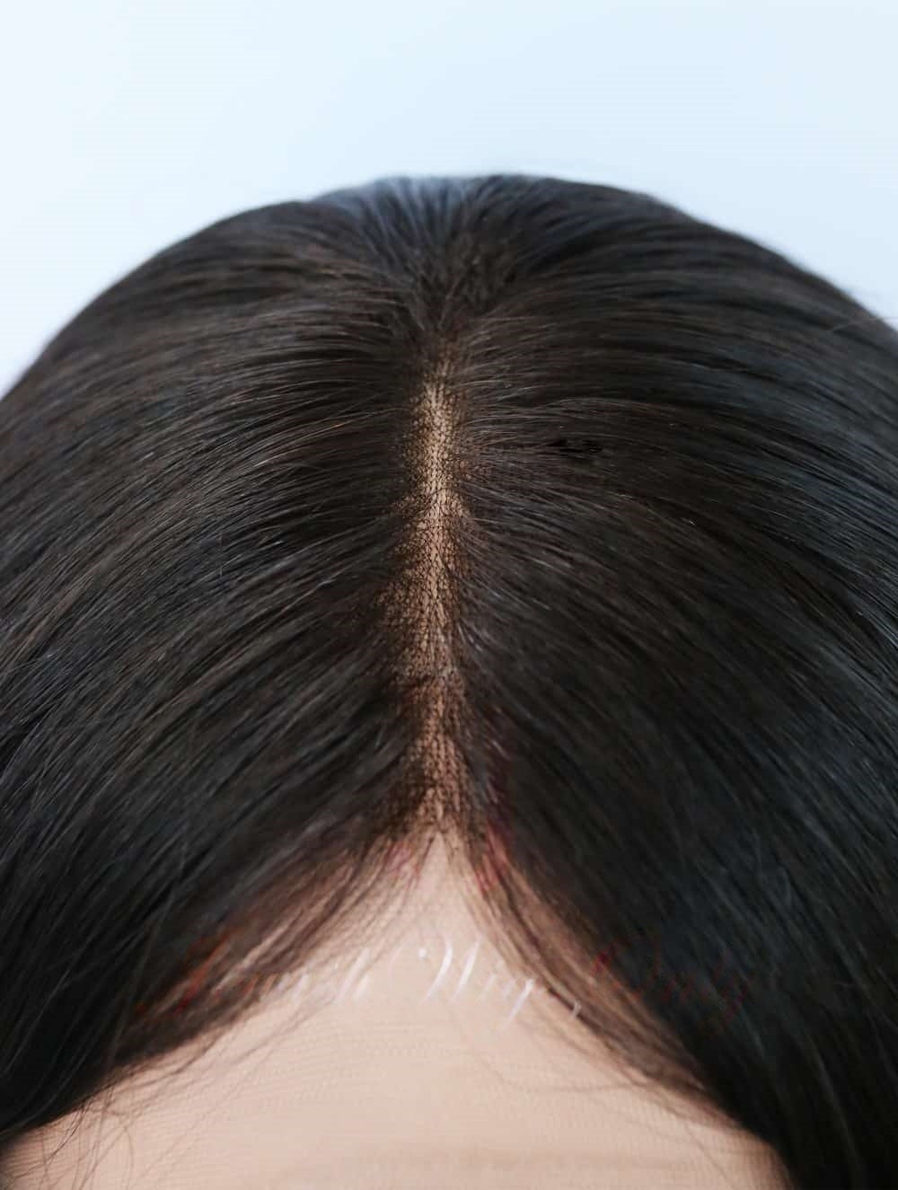 Lace Top Wigs in Natural #4 Color Luxury Human Hair Wigs & Human Hair Toppers Factory