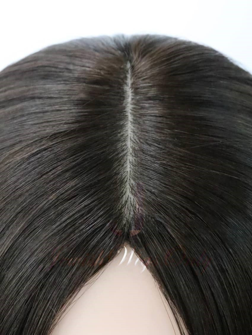 Silk Top Topper in Natural #4 Color Luxury Human Hair Wigs & Human Hair Toppers Factory