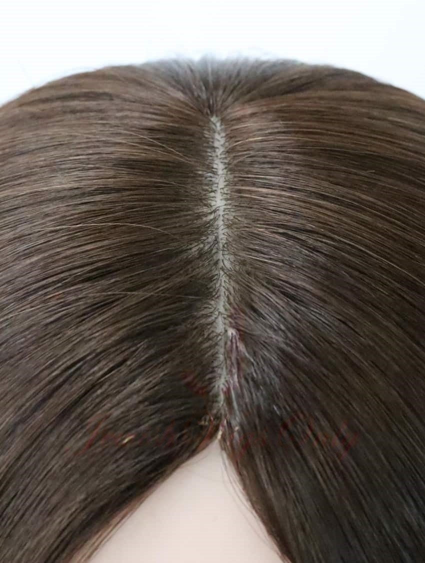 Silk Top Topper in Natural #5 Color Luxury Human Hair Wigs & Human Hair Toppers Factory