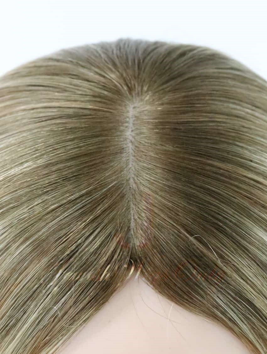 Silk Top Topper in Custom Blonde Color Luxury Human Hair Wigs & Human Hair Toppers Factory
