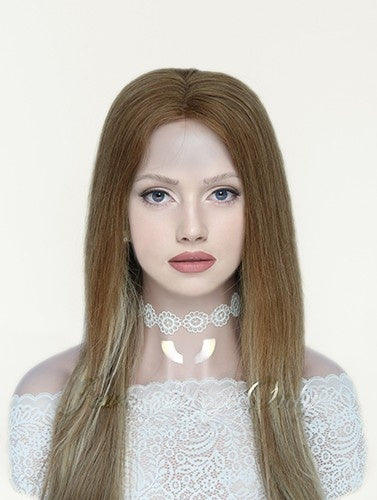 Mono Toppers in #6/12Blended Color Luxury Human Hair Wigs & Human Hair Toppers Factory
