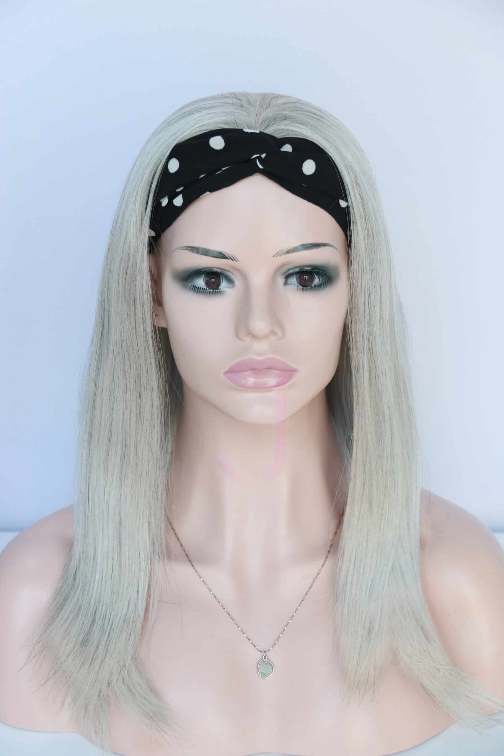 Band Fall in Silver Color Luxury Human Hair Wigs & Human Hair Toppers Factory