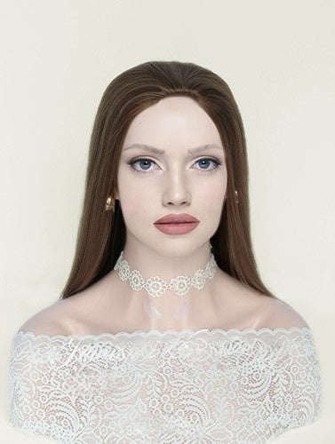 Machine Toppers in #8 Color Luxury Human Hair Wigs & Human Hair Toppers Factory