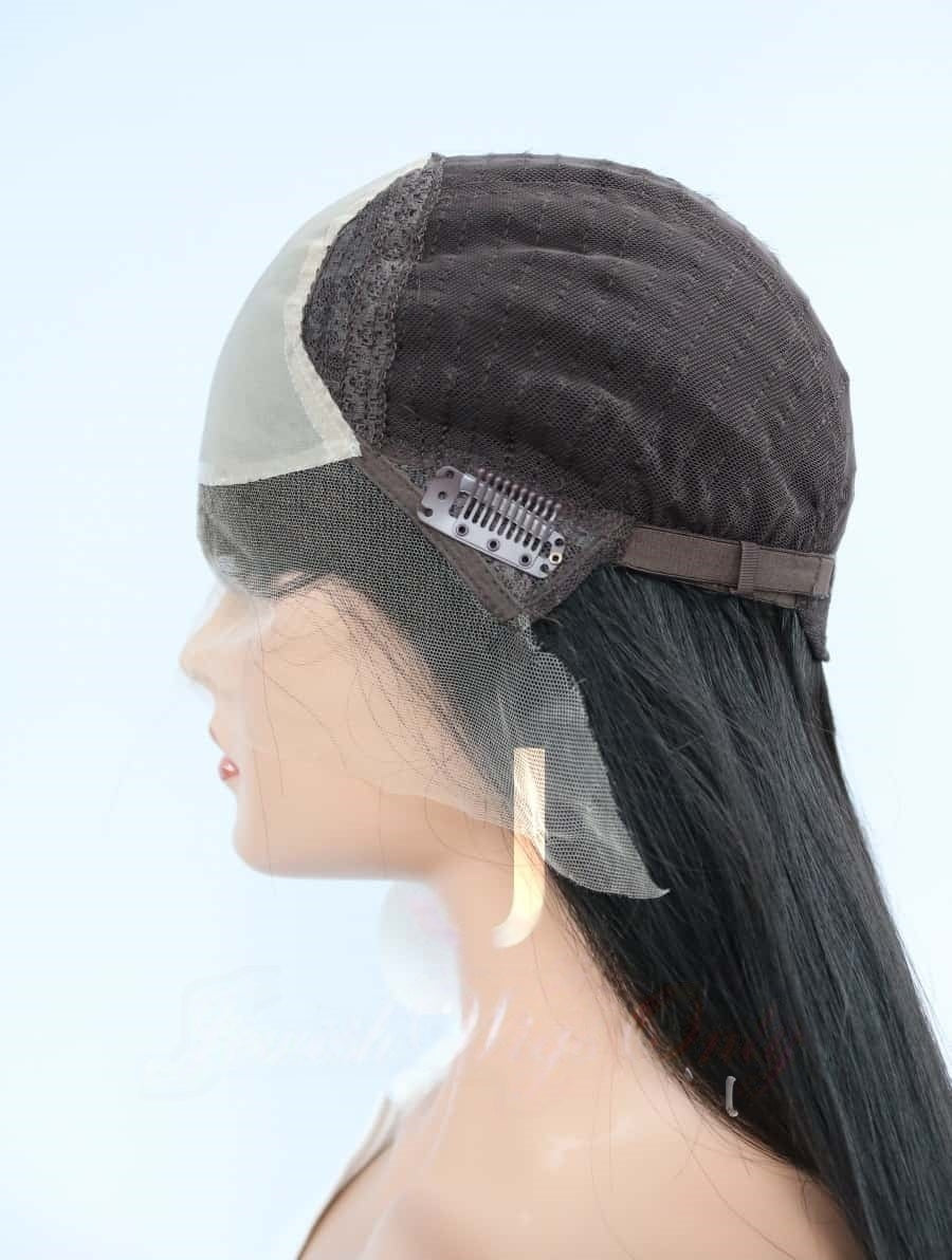 Lace Top Wigs in Natural #2 Color Luxury Human Hair Wigs & Human Hair Toppers Factory