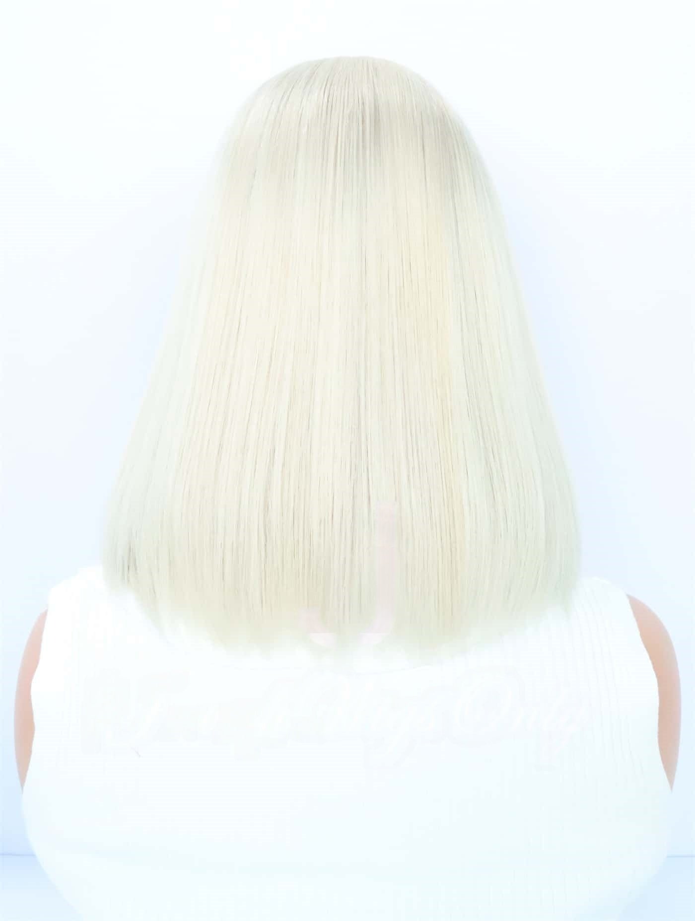 Lace Top Wigs in Silver White Color Luxury Human Hair Wigs & Human Hair Toppers Factory