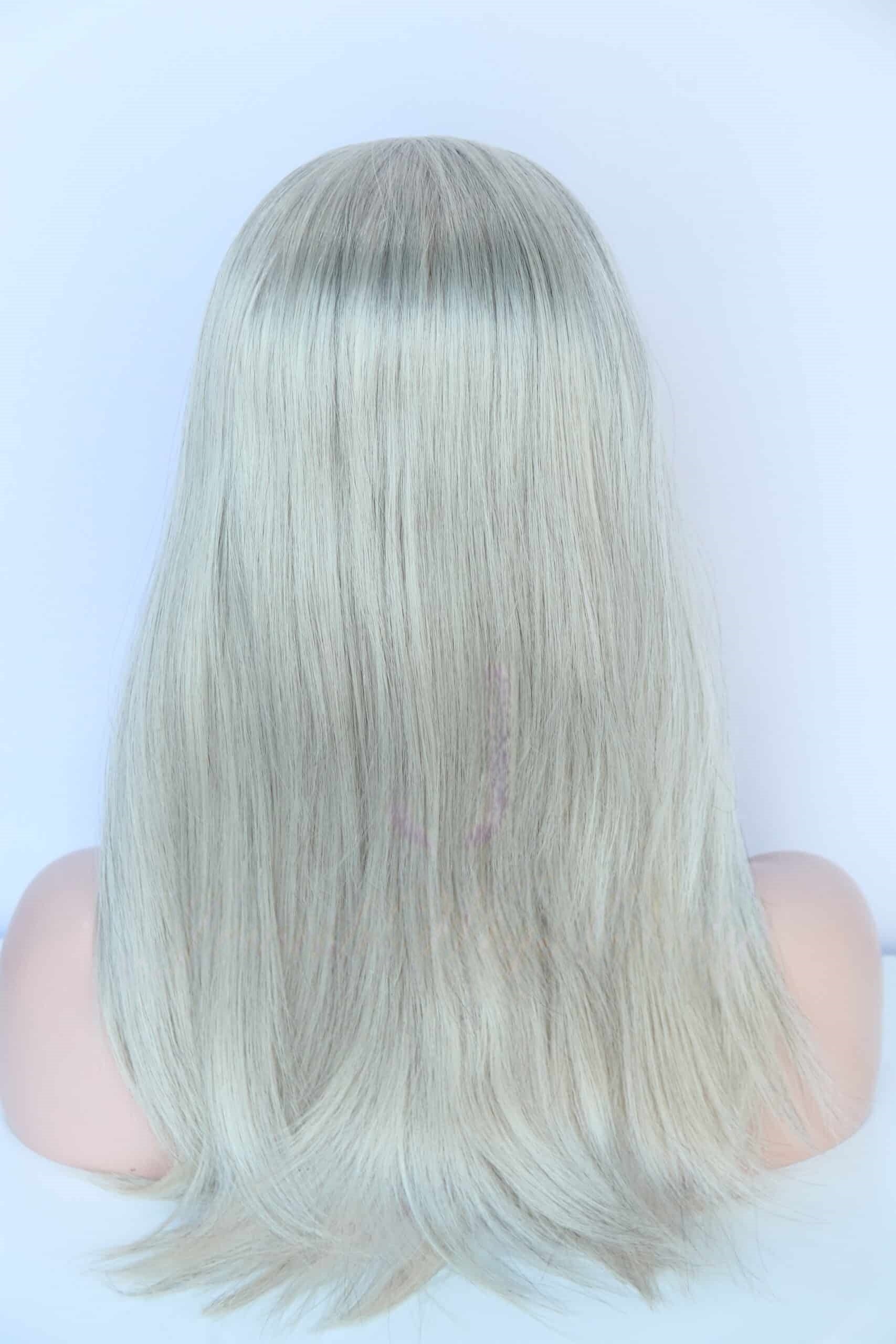 Band Fall in Silver Color Luxury Human Hair Wigs & Human Hair Toppers Factory