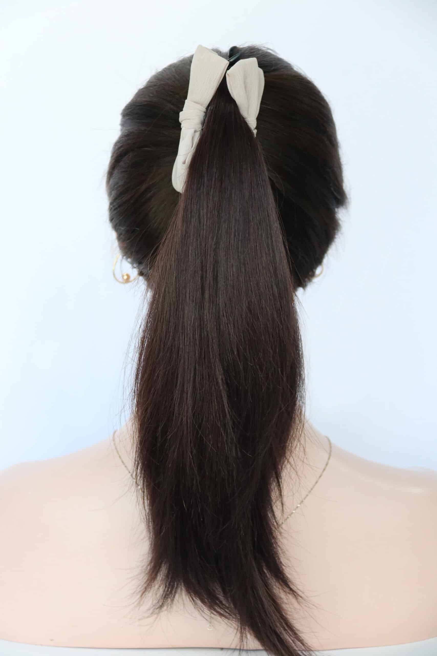 Pony Wigs in Natural#4 Color Luxury Human Hair Wigs & Human Hair Toppers Factory