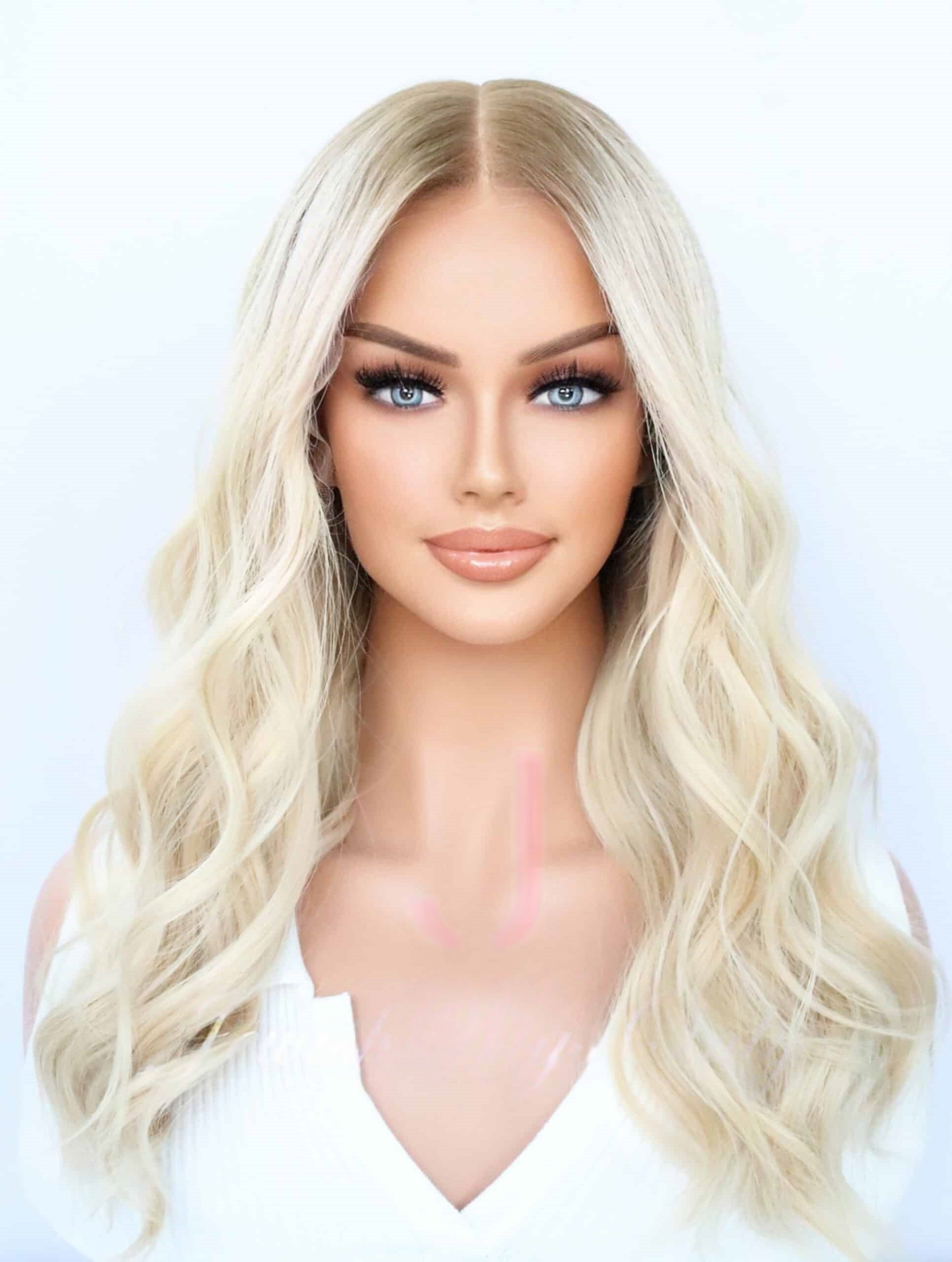Lace Top Wigs in Lvory Color 2 Luxury Human Hair Wigs & Human Hair Toppers Factory