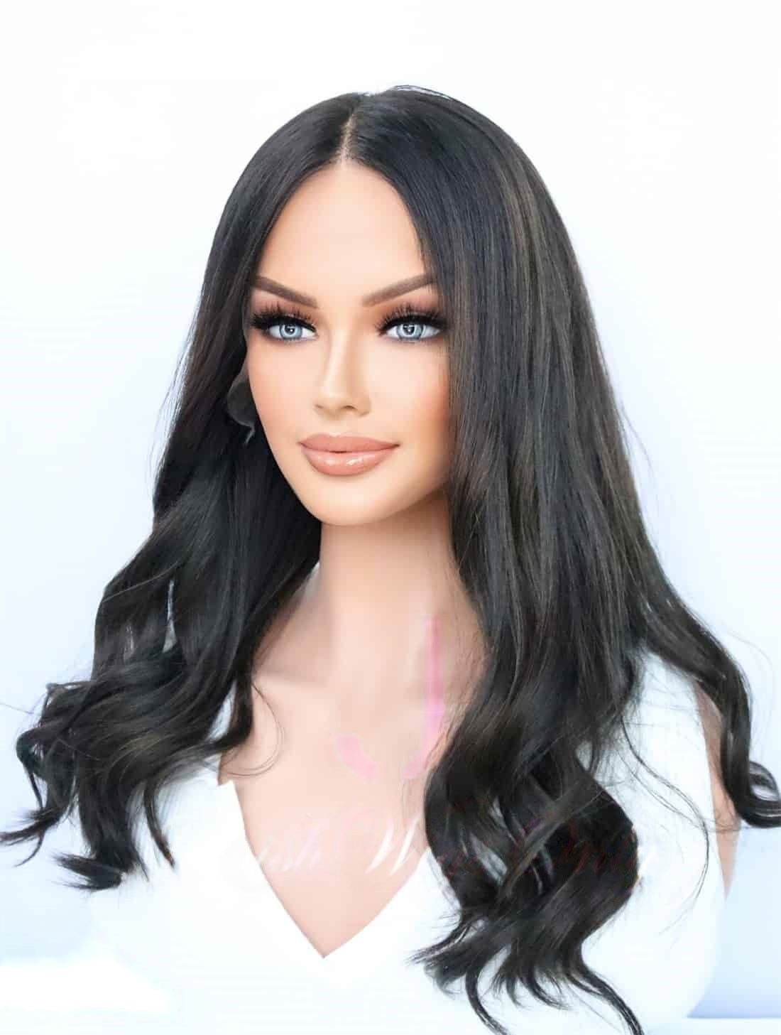 Lace Top Wigs in Natural #2/6 Color Luxury Human Hair Wigs & Human Hair Toppers Factory