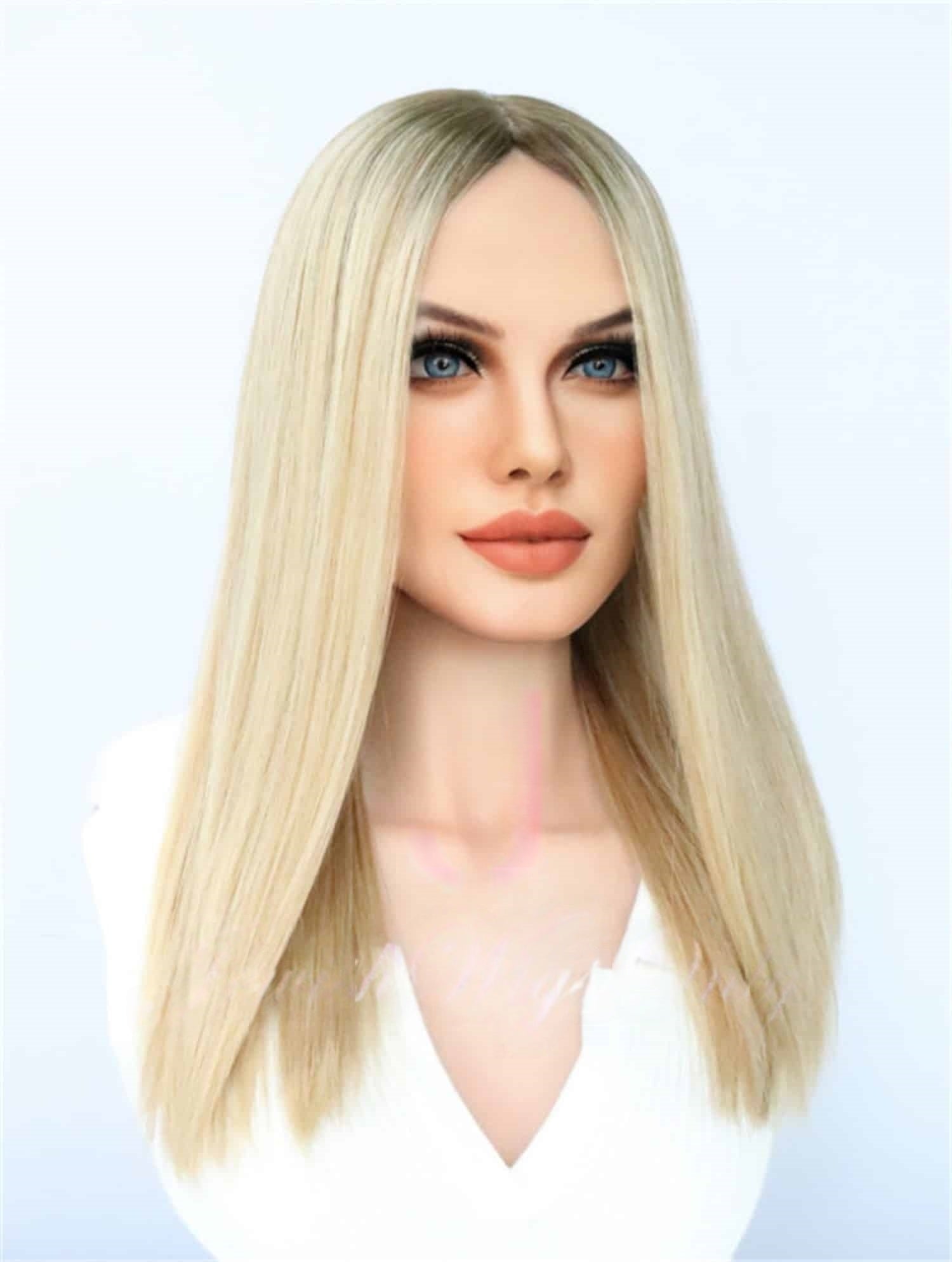Silk Top Topper in Custom Blonde Color Luxury Human Hair Wigs & Human Hair Toppers Factory